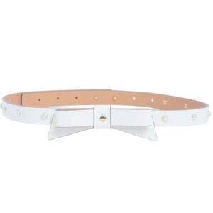 Kate Spade pearl white leather bow waist belt